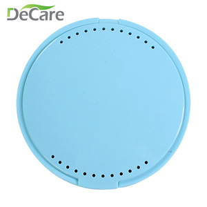 DeCare Round Dental Case <b>Plastic</b> With <b>Mirror</b> For Retainer Denture Care Pink Purple Blue Sky Blue White - Product Image 2