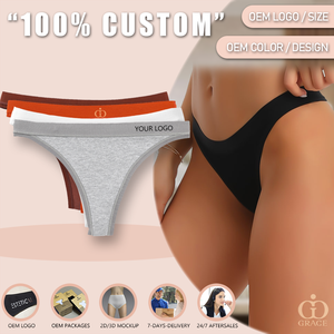 Tanga Donna in Puro Cotone a Vita Bassa con Logo Personalizzato, Tinta Unita, Bikini T-Back, per Yoga e Sport, Perizoma Brasiliano, <span class=keywords><strong>Intimo</strong></span> Femminile - Product Image 2