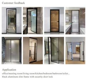 KHÁCH SẠN Frosted Glass nội thất pháp cửa với khóa duy nhất đôi Bảng điều chỉnh cửa nhà phòng tắm nhà vệ sinh khung Swing khuôn cửa kính - Product Image 5
