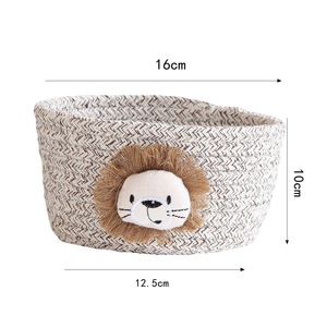 Panier de rangement en corde de coton pour <span class=keywords><strong>la</strong></span> décoration de <span class=keywords><strong>la</strong></span> maison, panier de tri pour le hall d'entrée, panier tissé à l'effigie d'animaux, panier de bureau <span class=keywords><strong>fait</strong></span> main, organisateur d'objets <span class=keywords><strong>divers</strong></span> - Product Image 6
