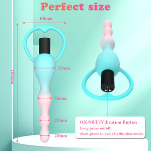 Vibromasseur <span class=keywords><strong>anal</strong></span> en silicone avec 10 modes de vibration, <span class=keywords><strong>plug</strong></span> <span class=keywords><strong>anal</strong></span> à billes, vibromasseur balle convivial pour débutants, pour hommes et femmes - Product Image 4