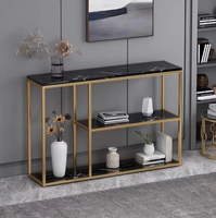 Console d'entrée de luxe en marbre, meuble de couloir, table de hall minimaliste, table de foyer au design artistique créatif, mobilier de salon élégant