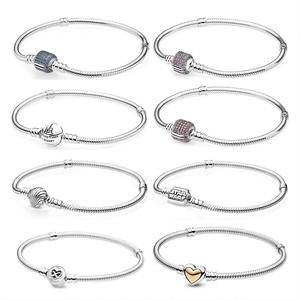 Nueva Pulsera <span class=keywords><strong>de</strong></span> Plata <span class=keywords><strong>de</strong></span> Ley 925 <span class=keywords><strong>de</strong></span> Alta Calidad con Diseño Clásico <span class=keywords><strong>de</strong></span> Espina <span class=keywords><strong>de</strong></span> Serpiente, Compatible con Abalorios Originales <span class=keywords><strong>Pandora</strong></span>, Regalos <span class=keywords><strong>de</strong></span> Aniversario DIY - Product Image 2