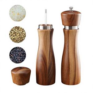 Molinillo de Sal y Pimienta Ajustable de Madera, Herramienta de Cocina para Sazonar con Control de Grosor, Duradero y de Grado Alimenticio - Product Image 1