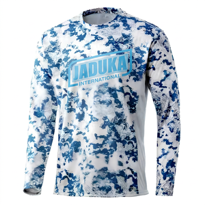 Camisetas de Pesca al por Mayor con Logotipo Personalizado, Impresión Serigráfica, Protección Solar, Camisetas de Caza, Senderismo y Running, Cuello Redondo - Product Image 1