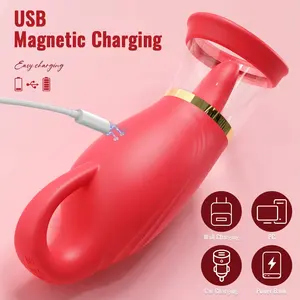 Vibratore per Punto G con Funzione di Succhiamento e Leccamento, Stimolatore Clitorideo a Vuoto, Succhiatore Orale per Vagina e Capezzoli, Ricaricabile USB, Giocattolo per Adulti - Product Image 4