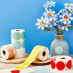 500 unidades/rollo de calcomanías de 2 pulgadas para dibujar, juguetes DIY, corazones coloridos circulares, rollo de papel de regalo para impresora térmica, impresión personalizada en stock - Product Image 2