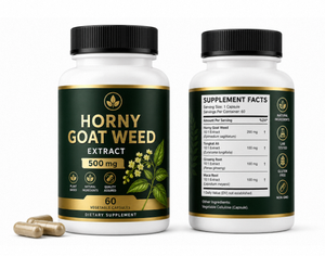 Extrait de Goat Weed amer 500 mg Complément alimentaire 60 capsules végétariennes Formule à base de plantes - Product Image 3