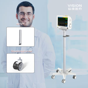 Bán Hot Phong cách công nghiệp xe đẩy y tế nhôm dấu hiệu quan trọng Màn hình giỏ hàng với bánh xe im lặng cho bệnh viện - Product Image 3