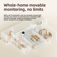 Jouet pour animaux de compagnie intelligent sans fil WIFI avec caméra à double objectif 360° °   Moniteur mobile panoramique avec suivi automatique et audio bidirectionnel