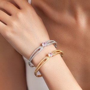 Bracelet Couronne en Diamant Rose Multicolore, Or et Argent, Alliage de Zinc, Bijoux pour Femmes - Product Image 1