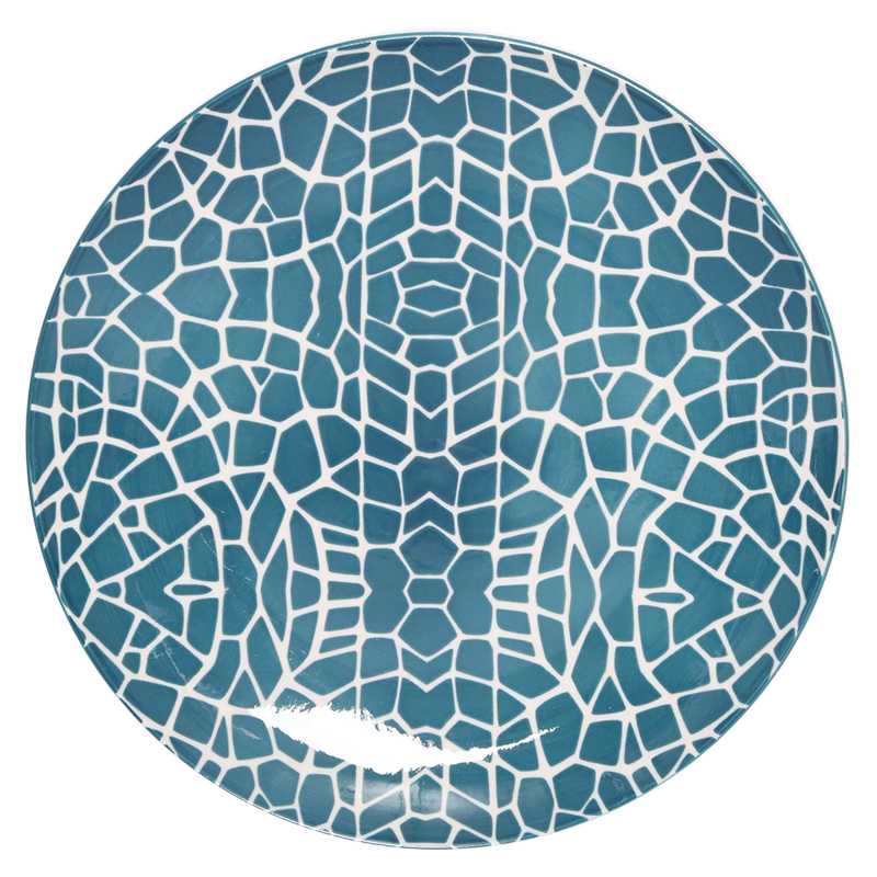 Plaque de feuille de jungle bleue
