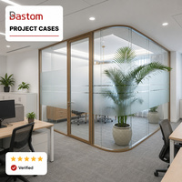 Cloison panoramique en aluminium de 120 mm avec double vitrage robuste et insonorisant pour immeuble de bureaux