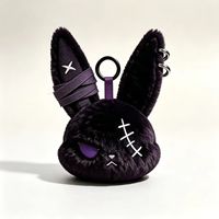 Porte-clés en peluche lapin gothique Kawaii, style Halloween, unisexe, ornement décoratif, cadeau, vente chaude