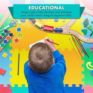 Wellshow Sport 1pc Carrelage <span class=keywords><strong>EVA</strong></span> Mousse Puzzle Tapis de jeu pour enfants Carreaux imbriqués avec bordures Équipement d'entraînement à domicile - Product Image 4
