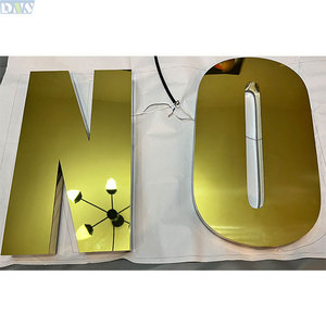 Titanium Gouden Spiegel Gepolijst Roestvrij Staal Led Teken Business Logo Gebouw Bedrijf Decoratief Licht Voor Ziekenhuizen - Product Image 5
