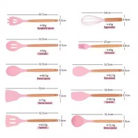 Offre Spéciale : Ensemble d'ustensiles de cuisine en silicone 19 pièces avec couteaux de chef et support pour planche à découper