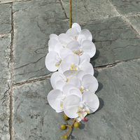 Orchidées en latex de qualité supérieure, 9 têtes, orchidée blanche, toucher réaliste, Phalaenopsis