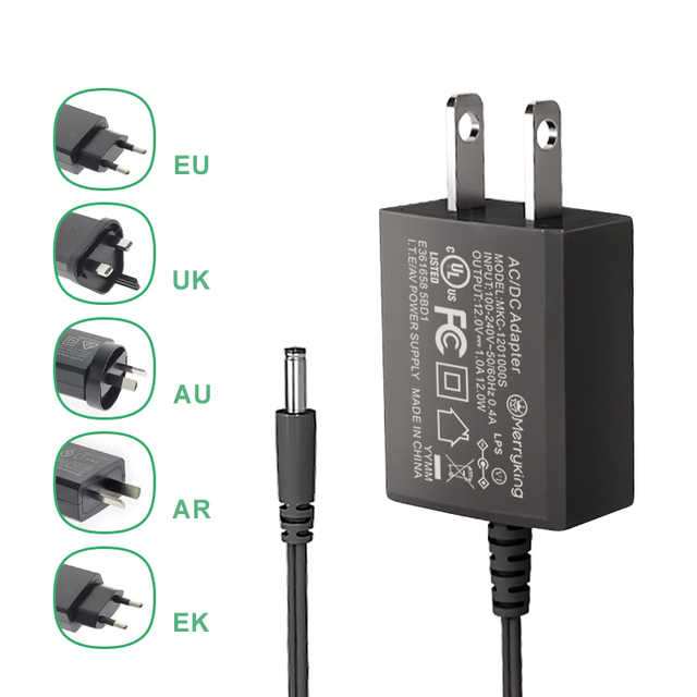 Merryking UL FCC Approval 12v 1a 12w Ac 9v 14.8v Dc 150ma 700ma Adapter for Raspberry Pi