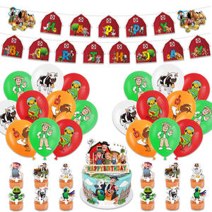 ชุดตกแต่งงานวันเกิดกระดาษรักษ์โลกจากฟาร์ม <span class=keywords><strong>Zeze</strong></span> สไตล์เด็กๆ ปรับแต่งสีและขนาดได้ พร้อมธงแขวน ลูกโป่ง และฉากหลัง - Product Image 3