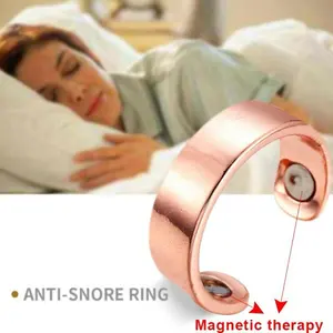 Pain Relief Personalized Healthy Jewelry European Magnetic Therapy Rose Gold Copper Steel Open Finger Ring With 3 Colors
