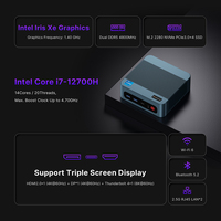 BOSGAME P2 Mini PC Intel I7-12700H 32GB DDR4 512GB PCIe SSD 4K Triple Wi-Fi 6E DDP ke AS