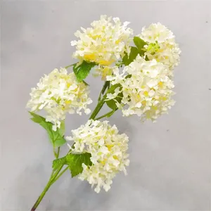 Fleurs en soie artificielles <span class=keywords><strong>pas</strong></span> chères, blanches, pour mariage et Noël, décoration pour la fête des mères, hydrangea boule de neige de haute qualité à 5 têtes - Product Image 4