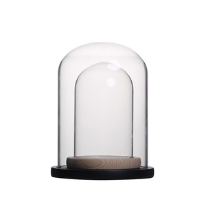 Rõ ràng <span class=keywords><strong>Glass</strong></span> cloche hiển thị <span class=keywords><strong>Dome</strong></span> với gỗ cơ sở trang trí <span class=keywords><strong>Glass</strong></span> Bell Jar cây Huy chương Antique sưu tầm giáng sinh trang trí nội thất - Product Image 4