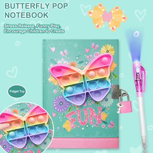 Bướm Cô Gái Có Thể Khóa Tạp Chí Món Quà Thiết Lập 160 Trang Pop Nhật Ký Với Khóa Và Bút Nhật Ký Cho Cô Gái - Product Image 3