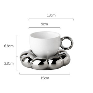 Bộ cốc cà phê hoa hướng dương họa tiết thiên thần hoa văn hiện đại, tráng men ngọc trai, thuộc bộ sưu tập Macaron dễ thương, dùng để pha cà phê, trà. - Product Image 2