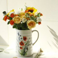 Réservoir d'eau en céramique de style rustique avec une capacité de plus de 2000 ml, pot à boisson pour consommation directe et vase décoratif pour fêtes