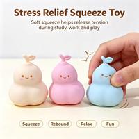 Jouet Squishy Mignon en Forme de Fruit de Ginseng, en TPR Souple, Anti-Stress, Couleurs Pastel, 3 Couleurs, Décoration de Bureau, Cadeau de Fête