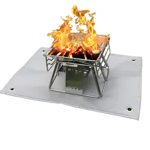 Tapis de feu de camping en fibre de verre portable pour les amateurs de plein air pour la sécurité et la protection dans les activités de plein air