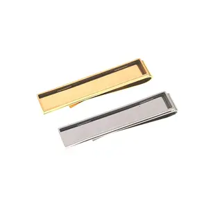 Edelstahl Classic Tie Bar Clips Krawatten nadeln Metall Prise Clip mit leeren Cabochon Lünette Tablett für DIY Schmuck herstellung