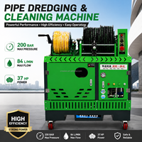 Nettoyeur de canalisations haute pression SAIWO37HP 200 bars 84 L/min avec réservoir d'eau intégré, machine de nettoyage de canalisations, machine de débouchage de canalisations