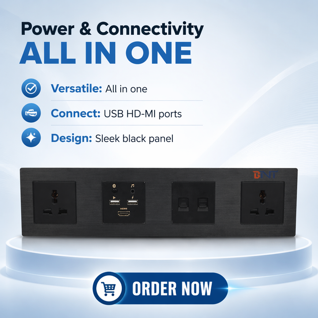 High-Class Hotel Room Wall Socket Panel for Hotel TV Media Hub With BT