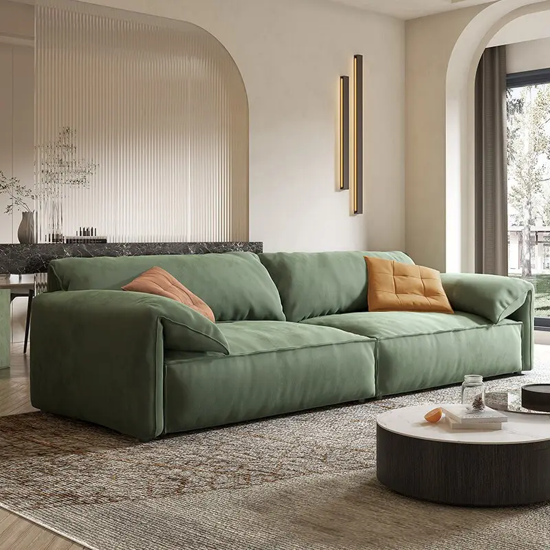 Modern living room nubuck leather loveseat sofa factory luxury microfiber fabric loveseat couch microfiber leather sofa design