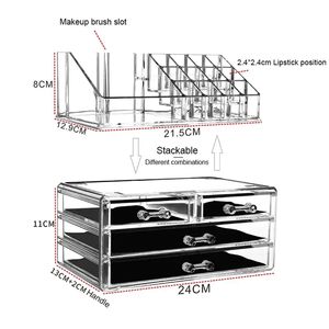 Cajas Cosméticas al por Mayor, Organizadores de Maquillaje de Acrílico Transparente para Almacenamiento de Lápices Labiales y Joyas - Product Image 2