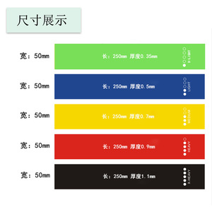 Latex <b>Resistance</b> <b>Bands</b> <b>Set</b> 5 Colors With Force Gauge For Fitness Body Shaping Yoga Exercise - Product Image 4