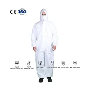 Anti kimyasal takım asbest kaldırma takım elbise geçirimsiz su geçirmez iş kıyafeti tipi 5 / 6