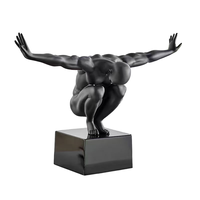 Sculpture créative faite à la main Art moderne grandeur nature Statue de plongeur Sculpture Sculpture en résine écologique pour la décoration de la maison