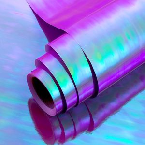 Iridescent Holographic Wrapping <b>Paper</b> <b>Roll</b> Shiny Rainbow Transparent Gift <b>Wrap</b> for Party Decor - Product Image 3