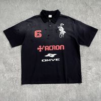 Tendance streetwear estivale : polos décontractés pour hommes, imprimés sur mesure, teints, délavés à l'acide, déchirés, à manches courtes