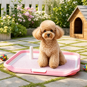 Toilette plate XL pour chien d'intérieur 63x48cm, bac d'apprentissage pour chiot, support pour tapis de propreté, en plastique, lavable, simple, livraison directe UE - Product Image 1