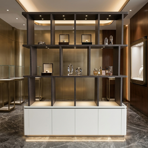 Vitrine de présentation de luxe pour cosmétiques et parfums sur mesure, avec étagères ouvertes LED, pour magasin de montres - Product Image 1
