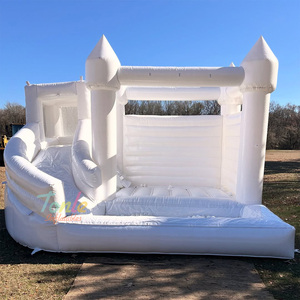 Inflatable lâu đài đám cưới trắng Inflatable thư bị trả lại nhà nhảy lâu đài <span class=keywords><strong>bouncy</strong></span> lâu đài với slide và bóng Pit - Product Image 1