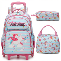 Nouveau design 2026 : Ensemble de 3 sacs à dos à roulettes licorne pour filles - Mochilas Escolares Con Ruedas Sac à Dos