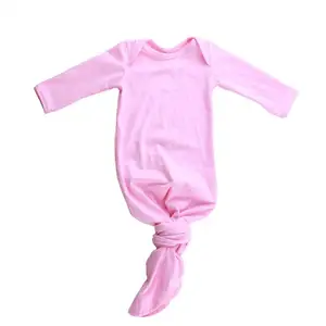 Infant Long Sleeve Rompers Toddler Sleep Bag Baby Knot Gowns For New Born