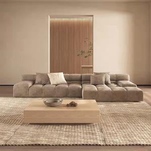 Sofá Combinable de Diseño Italiano, Sofá Modular Minimalista de Tela Color Chocolate Tofu Block - Product Image 2