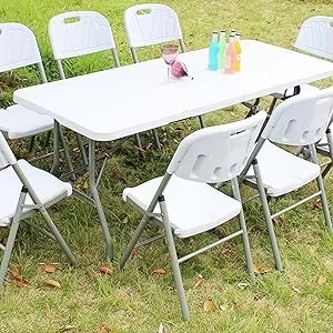 Nhà Máy Hot-Bán Trắng Di Động Ngoài Trời Gấp Ghế Bảng 4 Chân Nhựa Trường Thịt Nướng Dã Ngoại Cắm Trại Gấp Bảng - Product Image 5